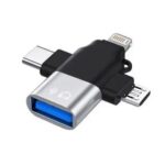 Adaptador OTG 3 em 1 Usb Tipo C Lightning Micro USB V8 KP-HM006 Knup - Imagem 2