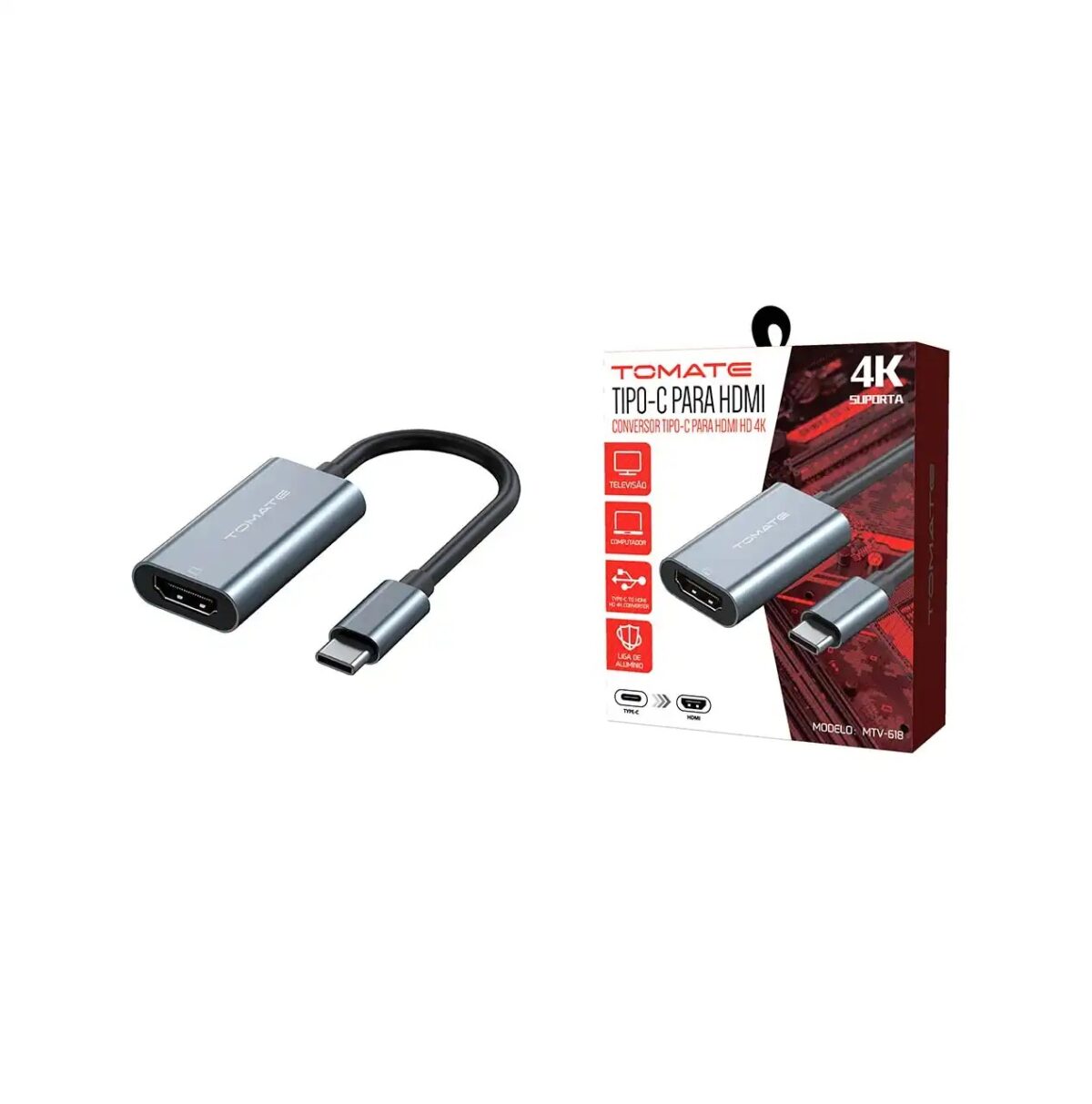 Adaptador tipo c para hdmi 4k tomate mtv-618 - Imagem 3
