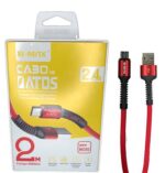Cabo Usb para Micro Usb -V8-2 metros - Bmax Bm8622