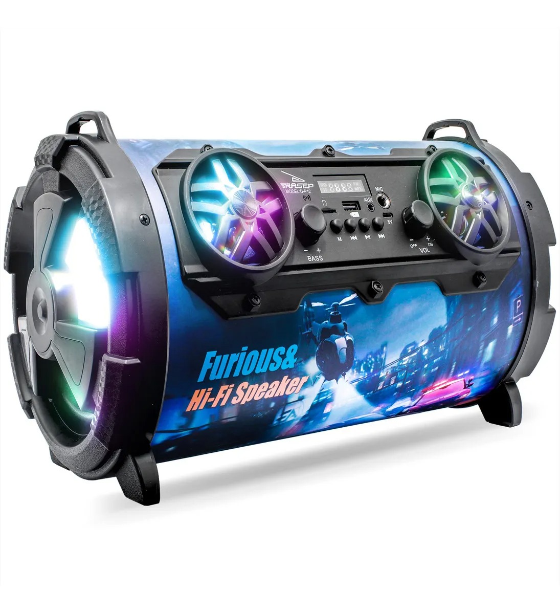 Caixa de Som Bluetooth Portátil Grasep 40W DP12 Caixa de Som Bluetooth Portátil Grasep 40W DP12