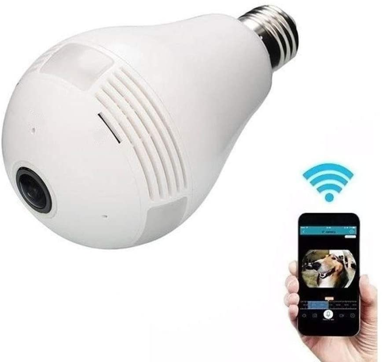 Câmera IP Lâmpada Led 360 VR-C9-C VR Cam Panorâmica Espiã Wifi Infravermelho Visão Noturna