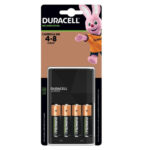 Carregador de Pilha Duracell AA/AAA C/ 4 Pilhas Recarregável