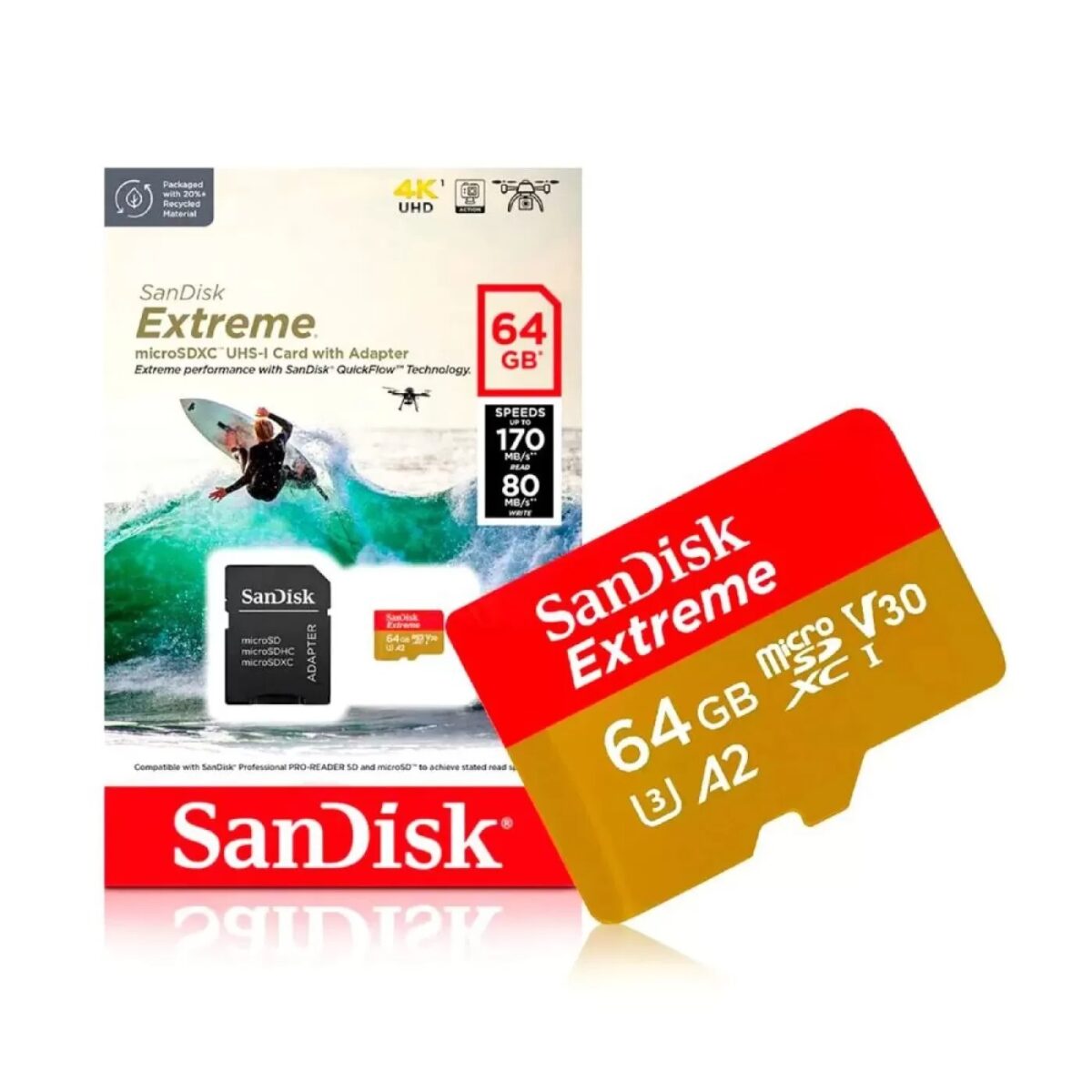 Cartao M.Sd Sandisk 64Gb Ext. Sdsqxah