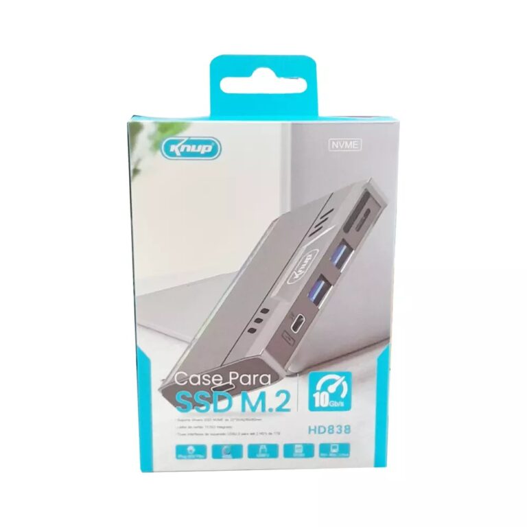 Case para SSD M.2 NVMe com LED - Conexão USB 3.0 e USB Type-C