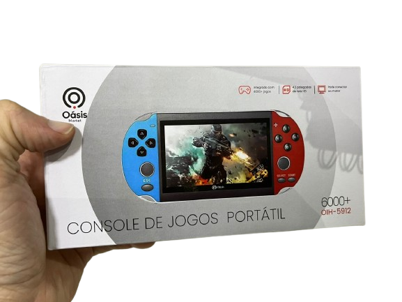 Console de Jogos Portatil Video Game 6000 jogos 4.3pol Oasis Oih-5912