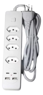 Filtro de Linha com 4 Tomadas + 2 USB + 2 Tipo-C - Proteção e Praticidade - Imagem 2