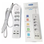 Filtro de Linha com 4 Tomadas + 2 USB + 2 Tipo-C - Proteção e Praticidade