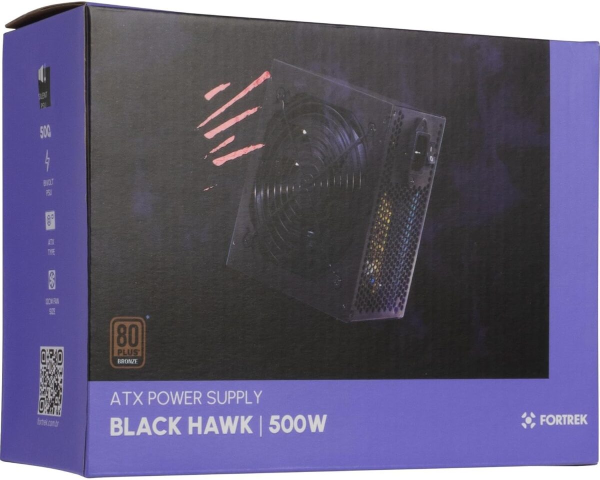 Fonte ATX 500W Fortrek Black Hawk - Eficiência 80 Plus e Alta Confiabilidade - Imagem 3