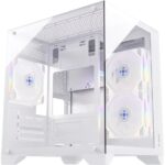Gabinete Fortrek Clarity Branco Lateral Vidro