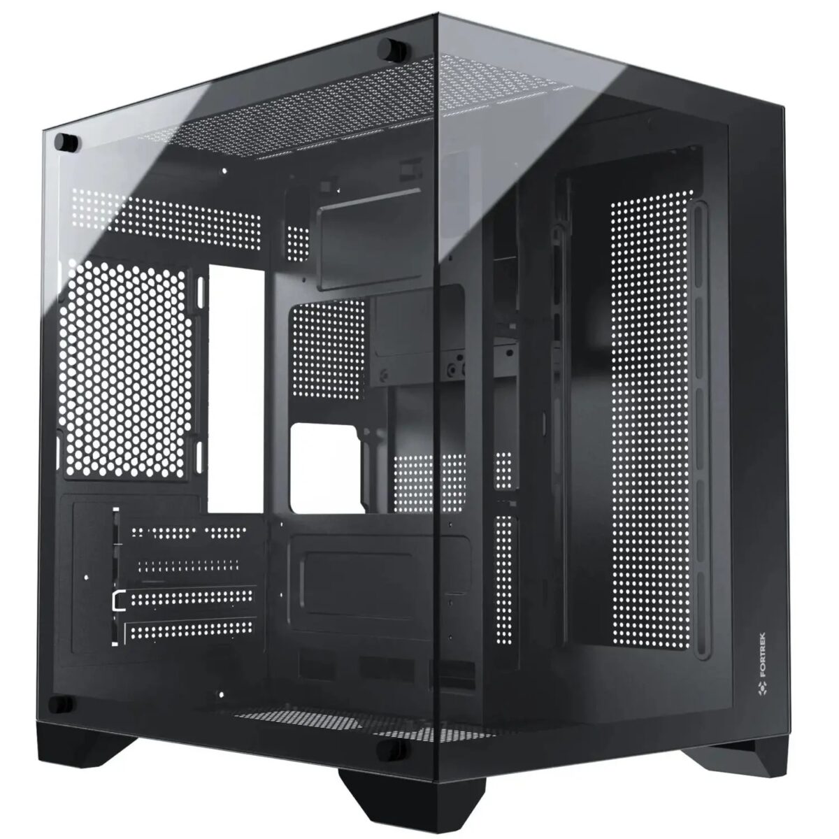 Gabinete Fortrek Clarity Preto - Aquário Cubo Lateral Vidro - Imagem 4