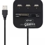 HUB USB 3 em 1 Knup KP-HB T58 - Portas USB e Leitor de Cartão em Um Só Dispositivo