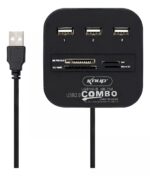 HUB USB 3 em 1 Knup KP-HB T58 - Portas USB e Leitor de Cartão em Um Só Dispositivo