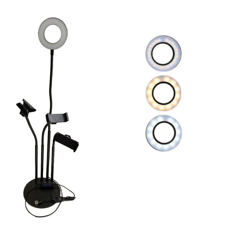 Iluminador  Light Suporte Articulado de Mesa Live Stream c/controle