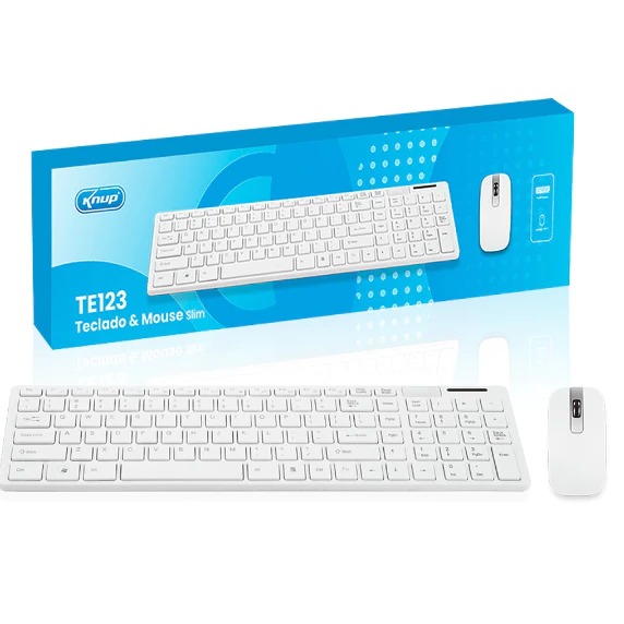 Kit Teclado e Mouse Sem Fio Bluetooth Knup KPTE123 Kit Teclado e Mouse Sem Fio Bluetooth Knup KPTE123