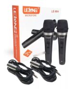 Kit com 2 Microfones Com fio Profissionais Lelong LE-904 - Preto
