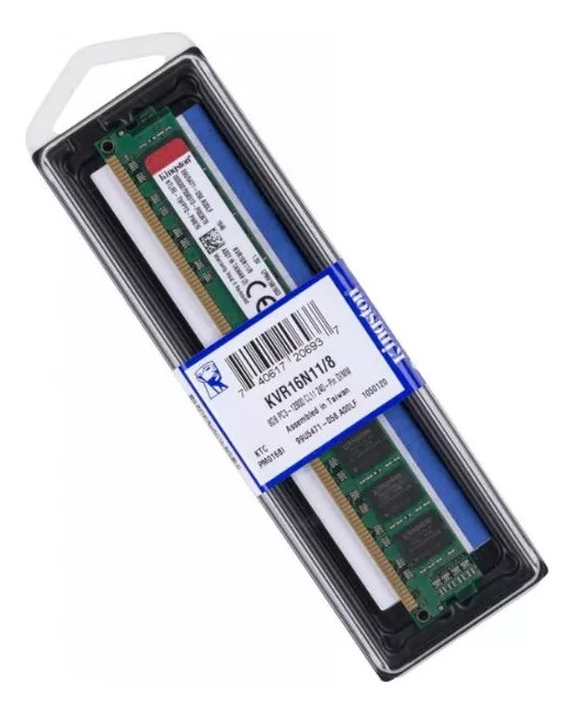 Memória 8GB DDR3 1600MHz Kingston - Para Desktops Memória 8GB DDR3 1600MHz Kingston - Para Desktops