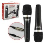 Microfone Com Fio Duplo Profissional Metal  Mt-1003 - Tomate