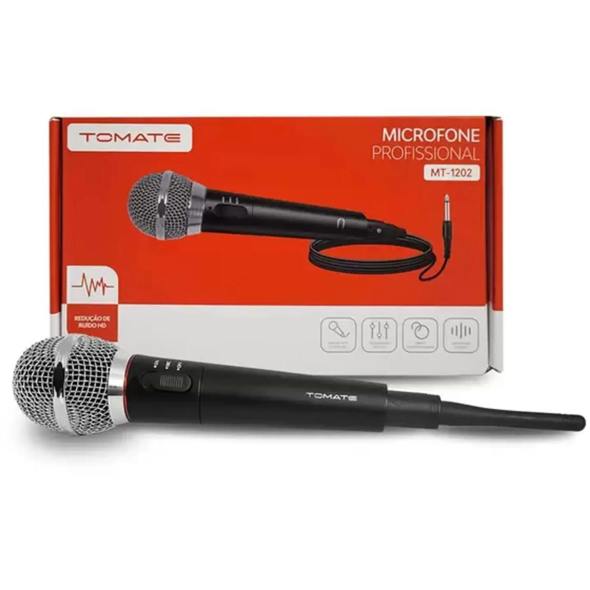 Microfone Profissional 2 em 1 com Fio / Sem Fio TOMATE MT1201 - Imagem 2