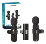 Microfone de Lapela Sem Fio Onistek ONMC813 - Kit com 2 Unidades para Conectores Tipo C - Imagem 2