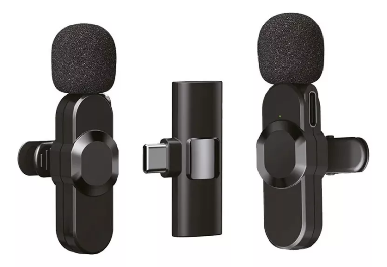 Microfone de Lapela Sem Fio Onistek ONMC813 - Kit com 2 Unidades para Conectores Tipo C