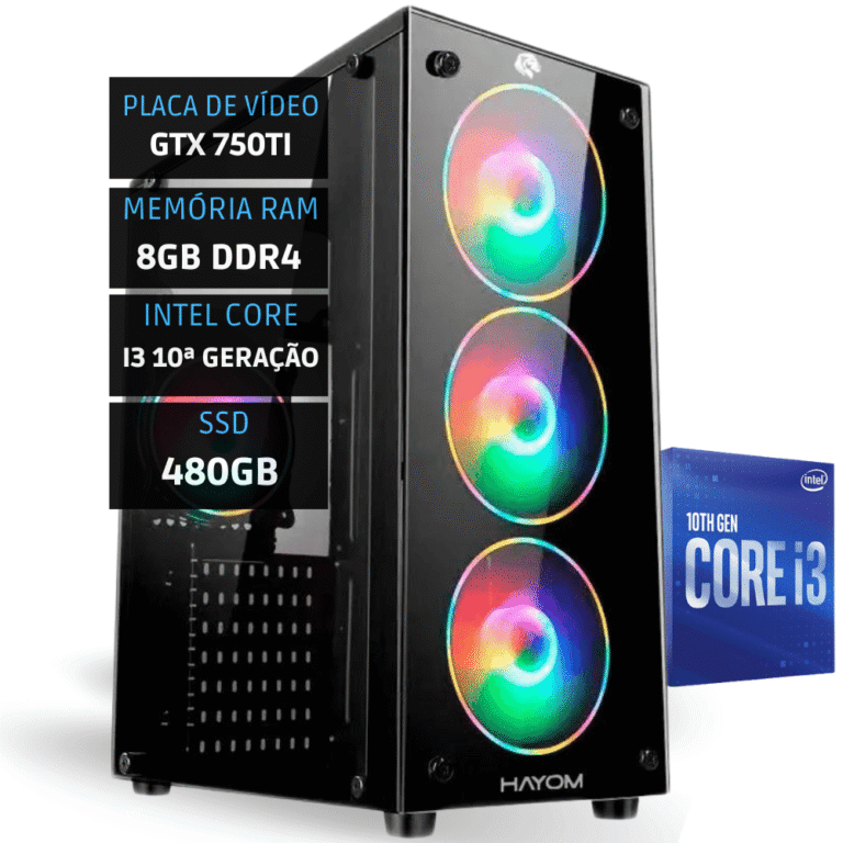 PC Gamer Intel Core i3 10100F - GTx 750ti - 8Gb Ram - SSD 480Gb