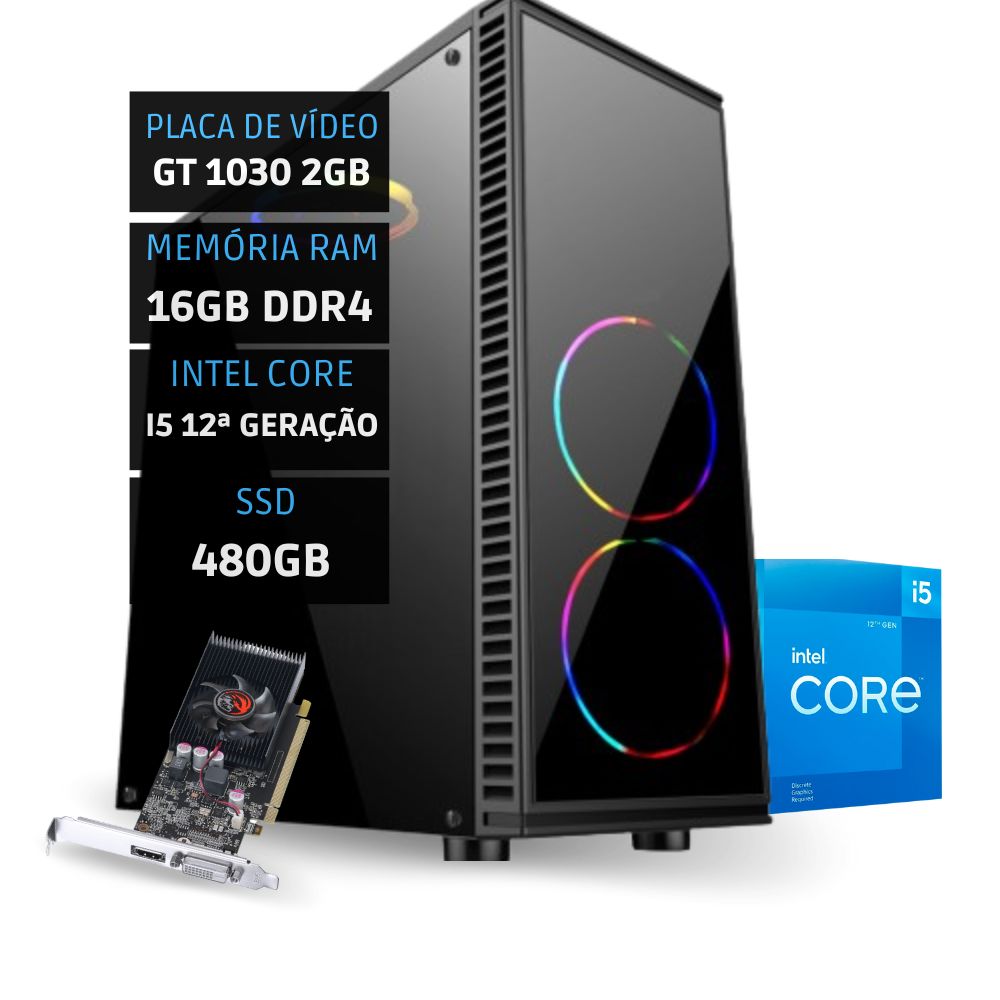 PC Gamer Intel Core i5 12400F - GT 1030 - 16Gb Ram - SSD 480Gb PC Gamer Intel Core i5 12400F - GT 1030 - 16Gb Ram - SSD 480Gb