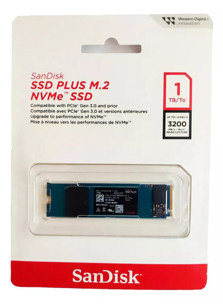 SSD M.2 1TB SanDisk Plus NVMe 2280  Velocidade e Desempenho Avançado