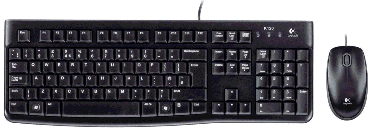 Teclado e Mouse com Fio USB Básico MK120 Preto - Logitech - Imagem 3