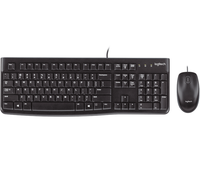 Teclado e Mouse com Fio USB Básico MK120 Preto - Logitech