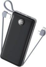 Carregador Portátil Power Bank 20.000mAh - Com 3 Cabos USB, iOS e Tipo-C, Modelo Gold BTE-02