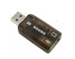 Placa de Som USB XT-2026 com Áudio 3D e 5.1 Canais para Notebook e PC