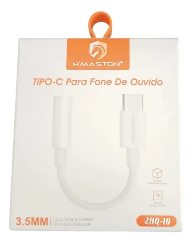 Adaptador Tipo-c Para Fone De Ouvido P2 3,5mm Zhq-10 Branco