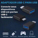 Adaptador USB Tipo C para USB 3.0 Tipo A Fêmea, Conecte Teclados, Mouses, Pen Drives, HDs, SSDs e Controles no MacBook e PC, iPhones, Galaxy S24, PS5, Xbox, Tablets e Notebooks...