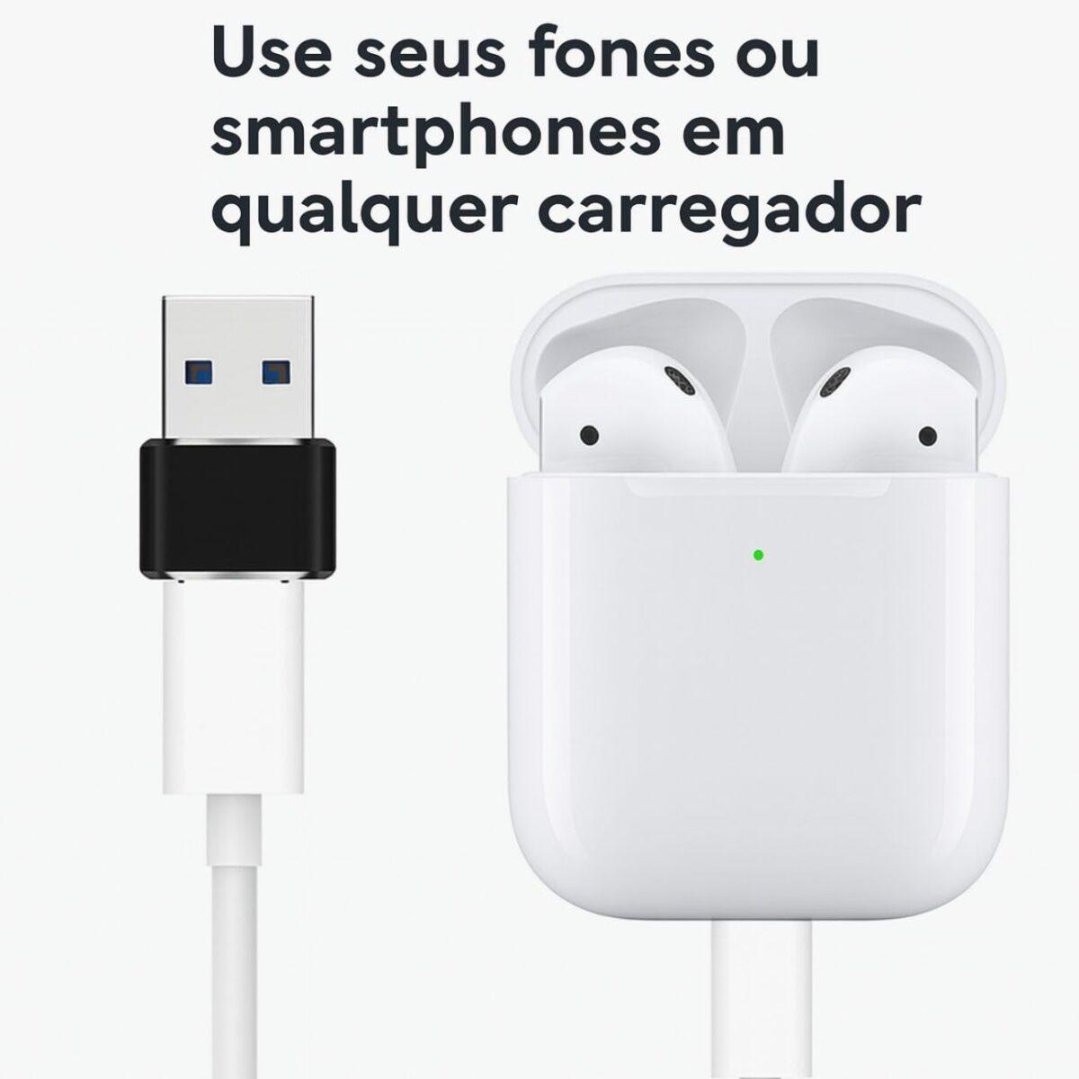Adaptador USB Tipo C para USB Comum (Tipo A), Carregamento Rápido 30W, OTG Plug, Compatível com iPhone 11 12 13 14 15 16 17 Pro Max, Android, Carro, Power Bank, Transferência de...