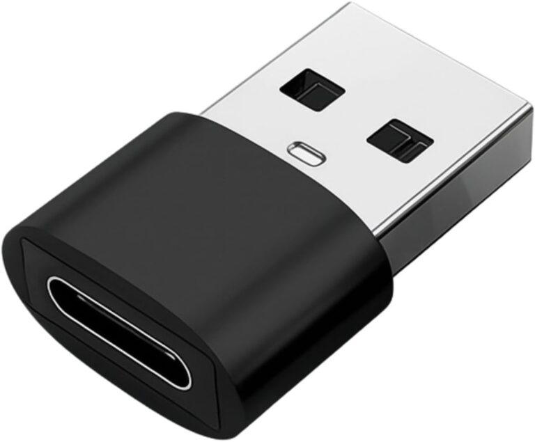 Adaptador USB Tipo C para USB Comum (Tipo A), Carregamento Rápido 30W, OTG Plug, Compatível com iPhone 11 12 13 14 15 16 17 Pro Max, Android, Carro, Power Bank, Transferência de...