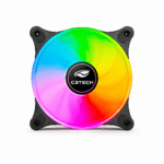 Cooler Fan Rgb C3Tech F11-L220Rgb, Controlável, 6 Pinos, Led, 120X120X25 Mm, Preto