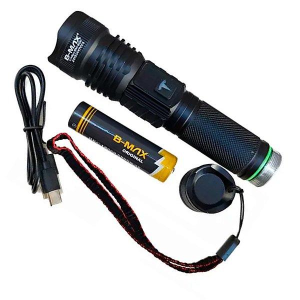 Lanterna Tática Led Recarregável Visor Led 2000m+ BM-8537 - B-Max