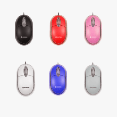 Mouse Office Preto, Branco, Azul, Vermelho, Rosa e Cinza Hoopson MS-035
