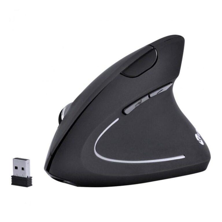 Mouse Sem Fio Vertical Ortopédico Power Fit Vinik, 1600 DPI, Recarregável, USB, Preto PM300