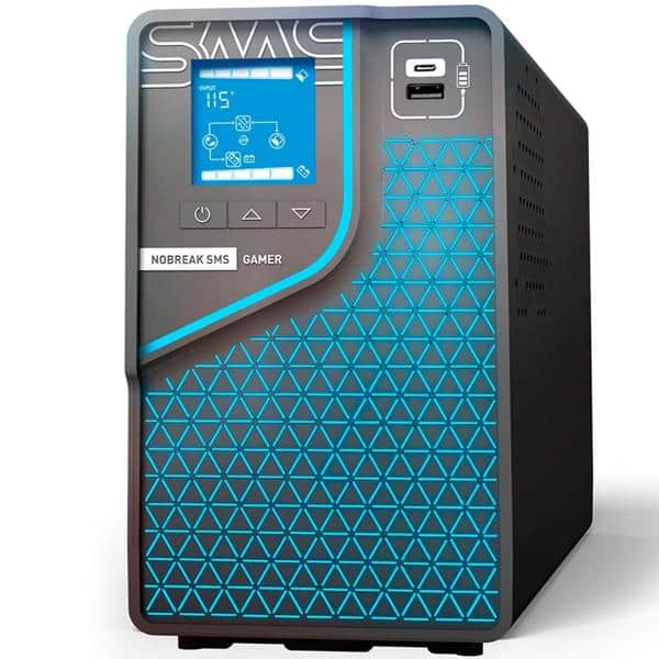 Nobreak Gamer Senoidal 2000va, 8 tomadas, bivolt, 0029601, SMS CX - Kalunga