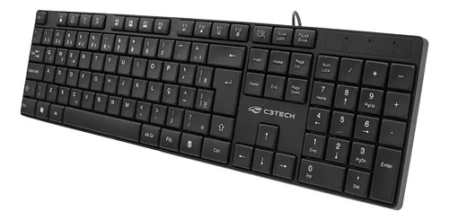 Teclado Usb C3tech Multimídia Abnt2 Cabo 2metros Kb-m11bk Preto Português Brasil
