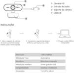 Webcam Full HD 1080p com Microfone Visão 360º - Imagem Nítida e Instalação Automática para Home Office e Videoconferências
