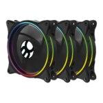 Cooler 120mm Kit Com 3 Unidades ARGB Controlavel K06aRGB LED Bluecase