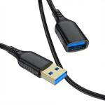 Extensor USB 3.0 com 2 METROS, cabo de extensão USB 3.0 macho para fêmea Cabo USB Transferência de dados de alta velocidade compatível com webcam, gamepad, unidade flash, hd...