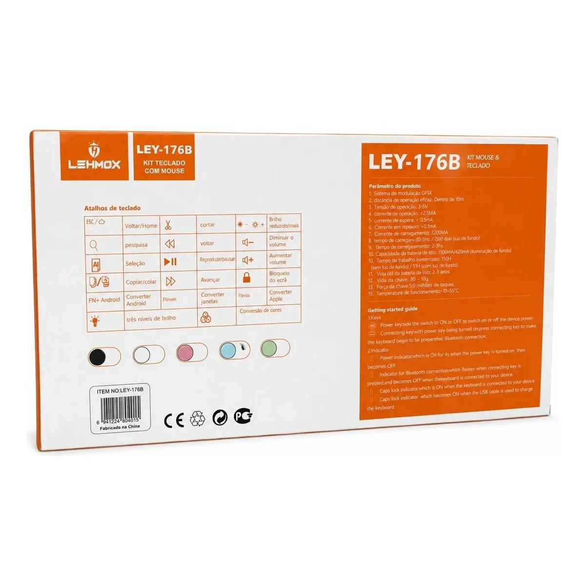 Kit Teclado E Mouse Bluetooth Lehmox Ley-176b - Imagem 4