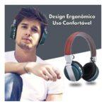 Fone De Ouvido Bluetooth Regulavel Fm Suporta P2 Micro Sd Cor Azul - Imagem 4