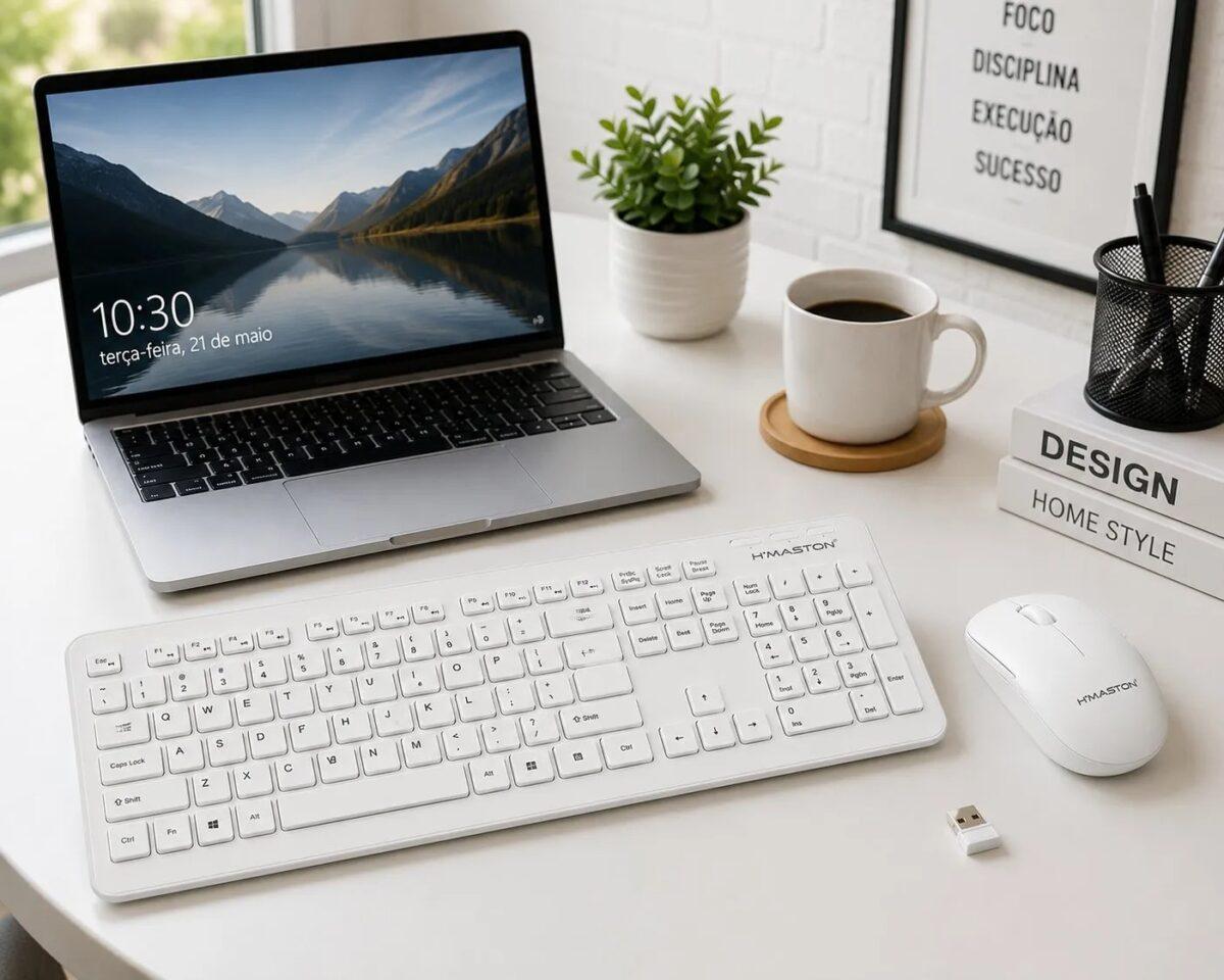 Kit Teclado Sem Fio H'Maston JP-108 com Mouse - Imagem 2